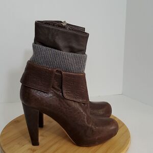 Loeffler Randall Women's Lucy Ankle Boot Brown Leather Size 9B